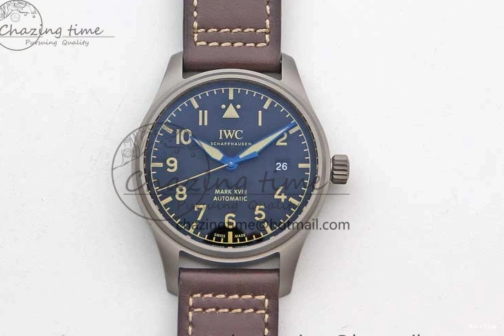 MIROTIME 0705 Mark XVIII IW327006 Titanium M+F 1:1 Best Edition Black Dial on Brown Leather Strap A Efficient 7052